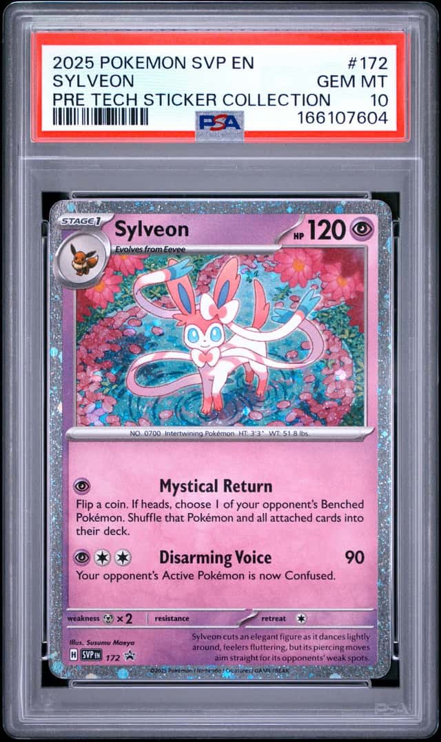 2025 POKEMON SVP PRISMATIC EVOLUTIONS TECH STICKER COLLECTION SYLVEON PSA 10