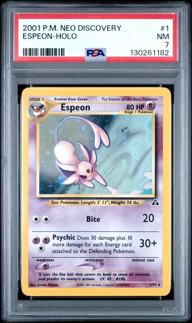 Pokemon Espeon Holo Neo Discovery Unlimited 1/75 PSA 7