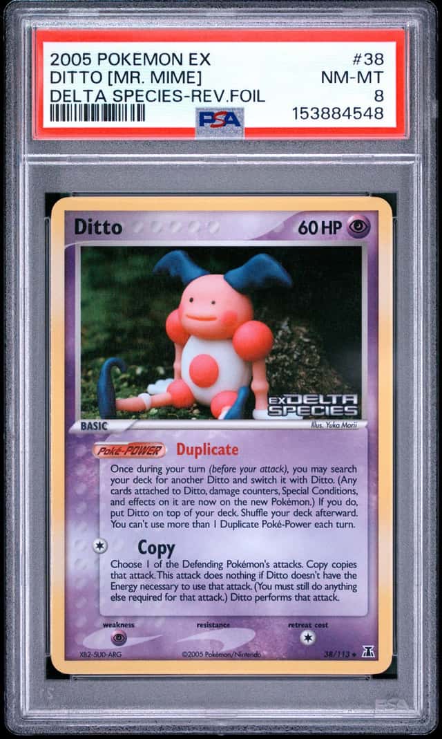 Pokemon Ditto Mr. Mime Reverse Holo EX Delta Species 38/113 PSA 8