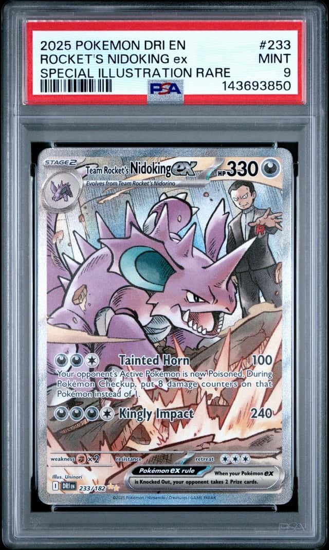 Pokémon TCG: Team Rocket's Nidoking ex 233/182 SIR (PSA 9) Destined Rivals