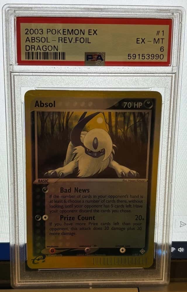 Pokemon EX DRAGON - #1/97 Absol - ENG - Reverse Holo - PSA 6