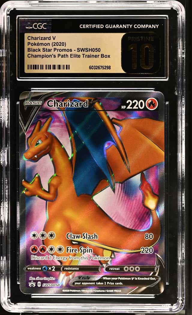 Charizard V SWSH050 - Pokémon Champion's Path ETB CGC 10 PRISTINE