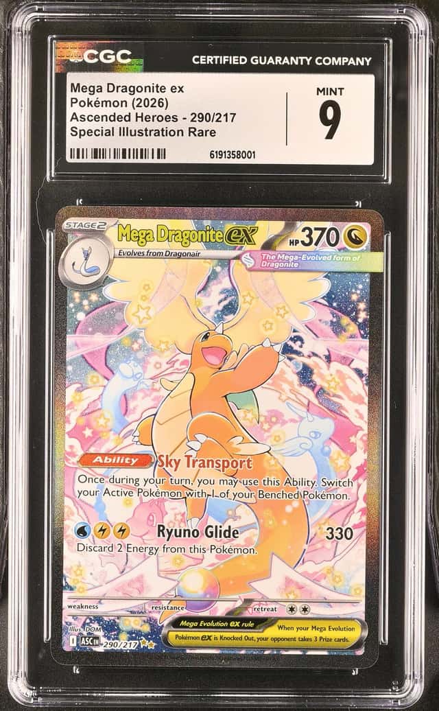 CGC 9 Mega Dragonite ex 290/217 Pokémon Ascended Heroes Special Ill. Rare 2026