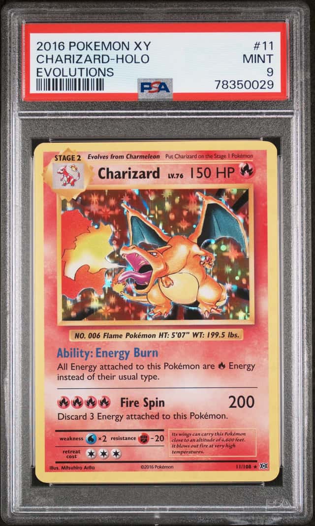 2016 POKEMON XY EVOLUTIONS #11/108 CHARIZARD HOLO RARE PSA 9