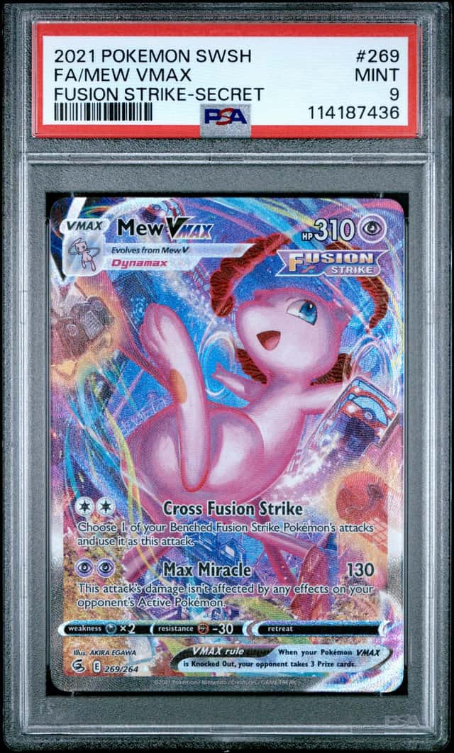2021 Pokemon SWSH Fusion Strike Mew VMAX #269/264 PSA 9