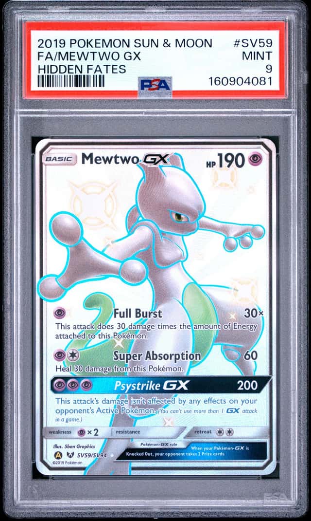 2019 Pokemon Mewtwo GX SV59/SV94 Shiny Vault Full Art Holo PSA 9 MINT 🔥