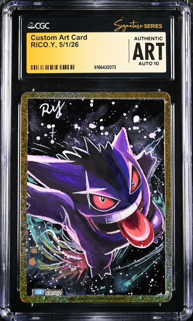Pokemon CGC AUTH AUTO 10 Custom Art Card Gengar RICO.Y 2023 020/032 CLK Japanese