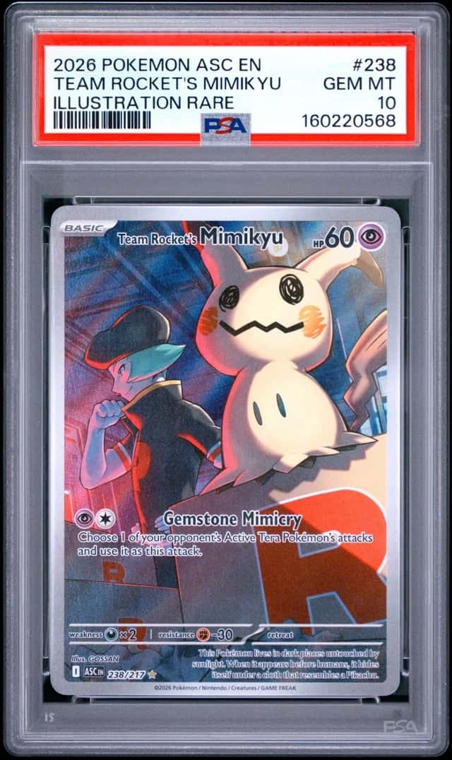 2026 POKEMON ASCENDED HEROES ILLUSTRATION RARE TEAM ROCKET'S MIMIKYU PSA 10
