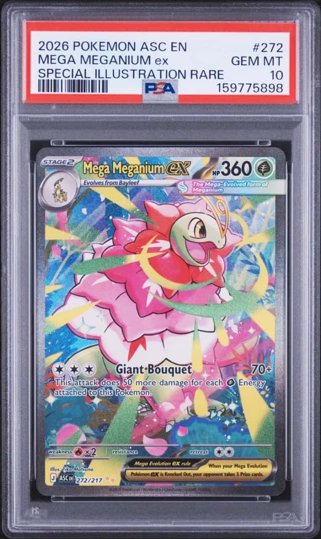2026 POKEMON ASCENDED HEROES SPECIAL ILLUSTRATION RARE MEGA MEGANIUM EX PSA 10