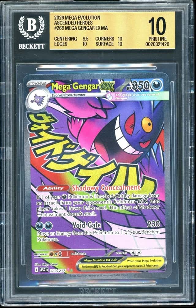 Pokemon Mega Gengar ex 2026 Mega Evolution Ascended Heroes MAR BGS 10