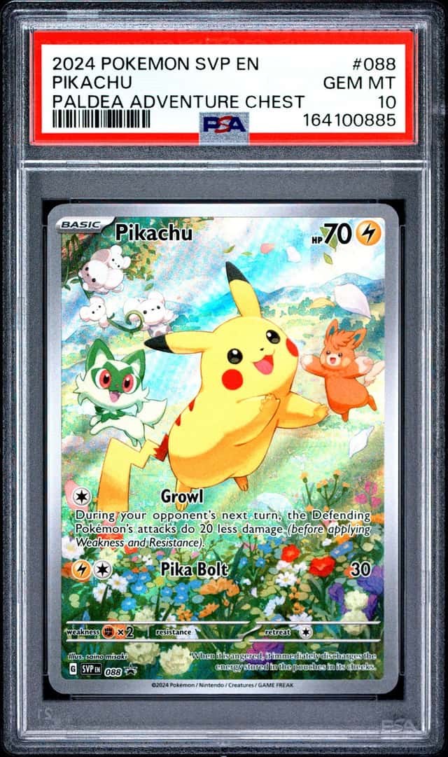 2024 POKEMON SVP EN-SV BLACK STAR PROMO PALDEA ADVENTURE CHEST PIKACHU PSA 10