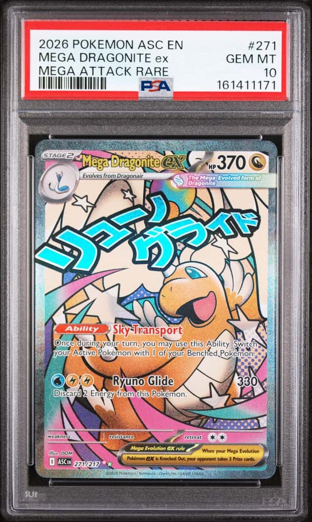 2026 Pokemon Ascended Heroes Mega Dragonite ex Attack Rare #271/217 PSA 10