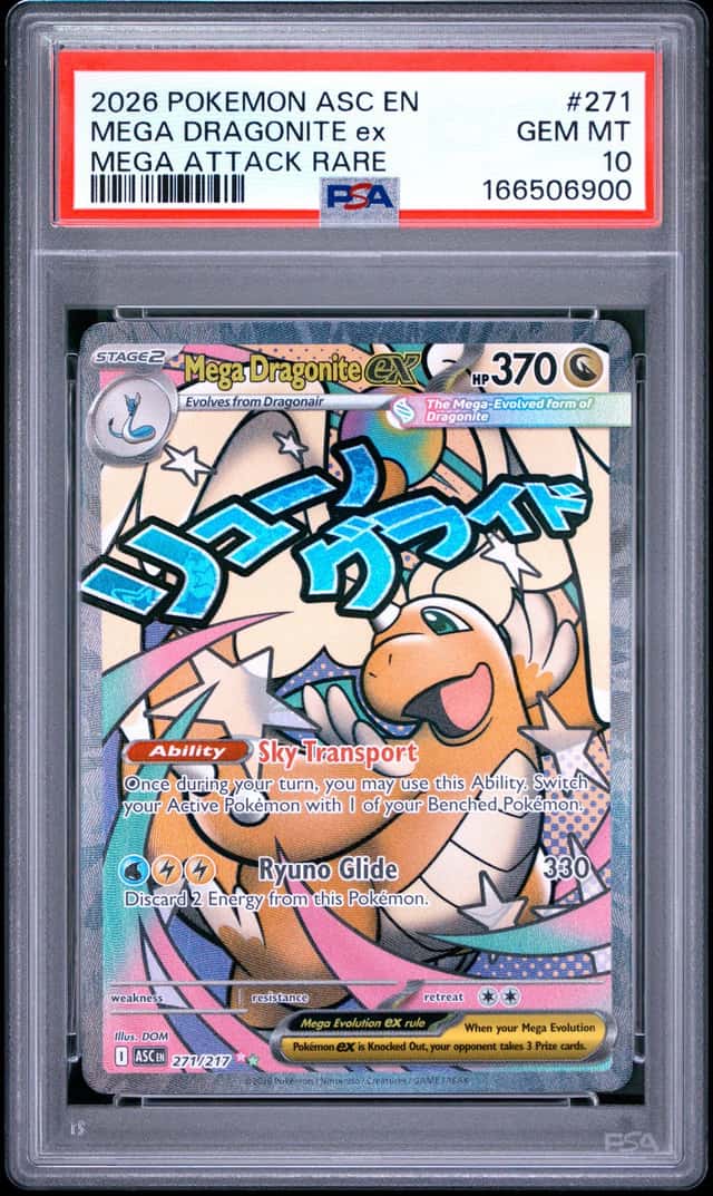 2026 POKEMON ASC EN-ASCENDED HEROES MEGA ATTACK RARE MEGA DRAGONITE EX PSA 10