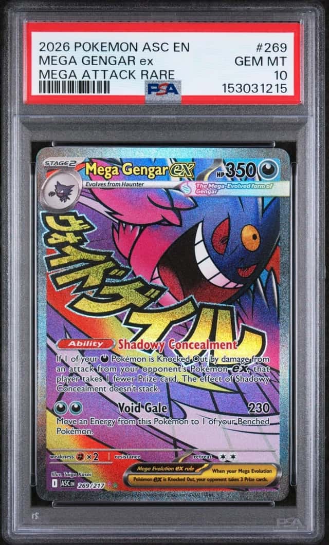 2026 POKEMON ASC EN-ASCENDED HEROES MEGA ATTACK RARE #269 MEGA GENGAR EX PSA 10