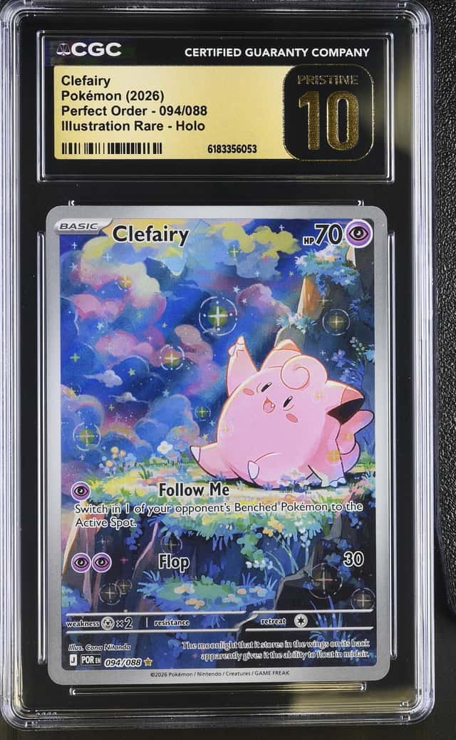 CLEFAIRY 2026 POKEMON PERFECT ORDER ILLUSTRATION RARE #094 CGC 10 PRISTINE Q7285