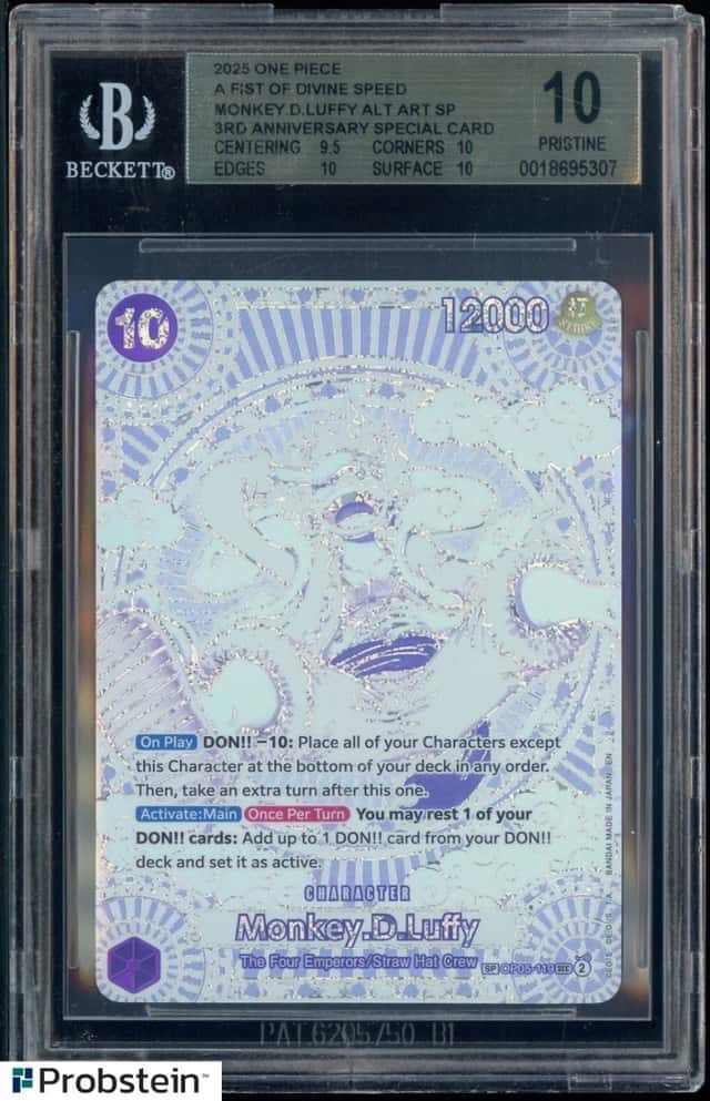 2025 One Piece 3rd Anniversary Special Monkey D Luffy Silver SP BGS 10 PRISTINE