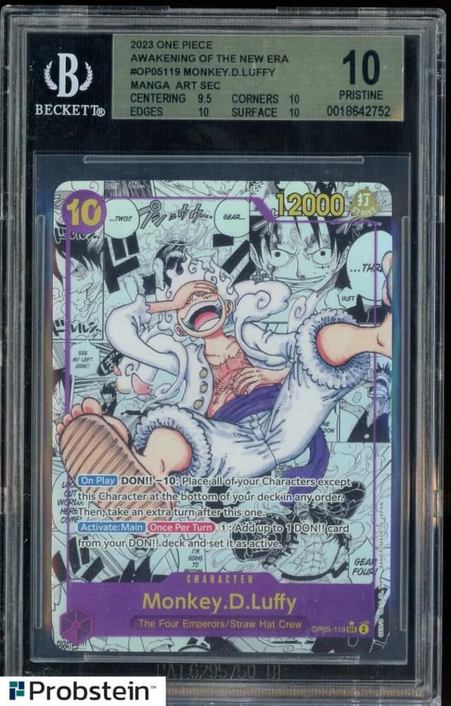 2023 One Piece OP05119 Awakening of The New Era Monkey D. Luffy Manga BGS 10