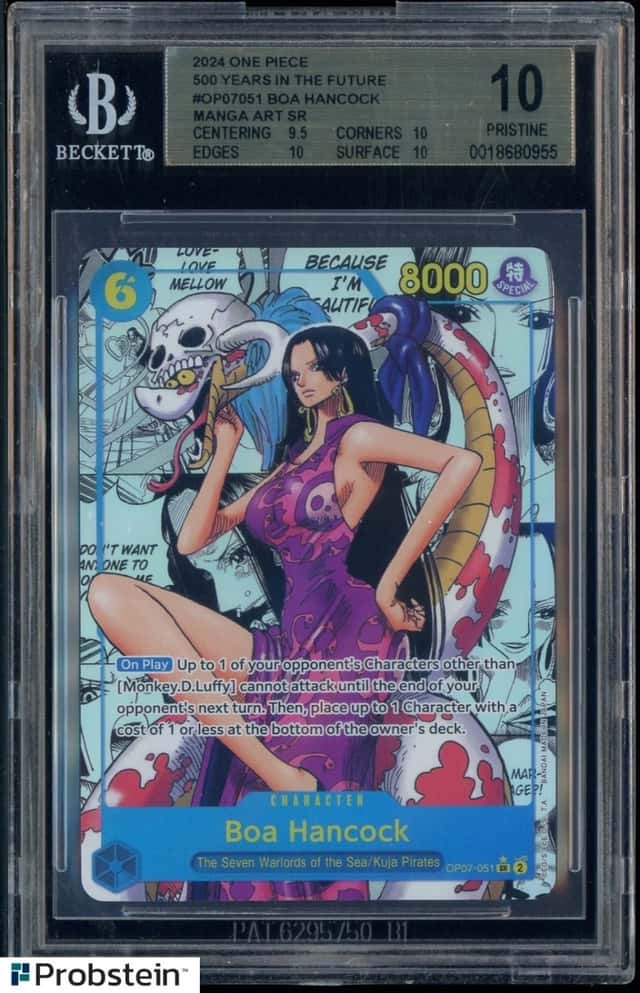 2024 One Piece English OP07-051 Boa Hancock Manga Alt Art BGS 10 PRISTINE