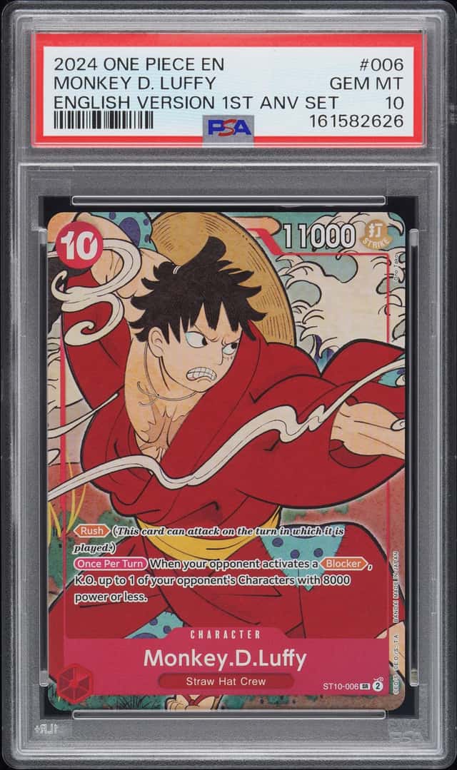 ONE PIECE MONKEY D. LUFFY 2024 EN VERSION 1ST ANV SET #006 PSA 10