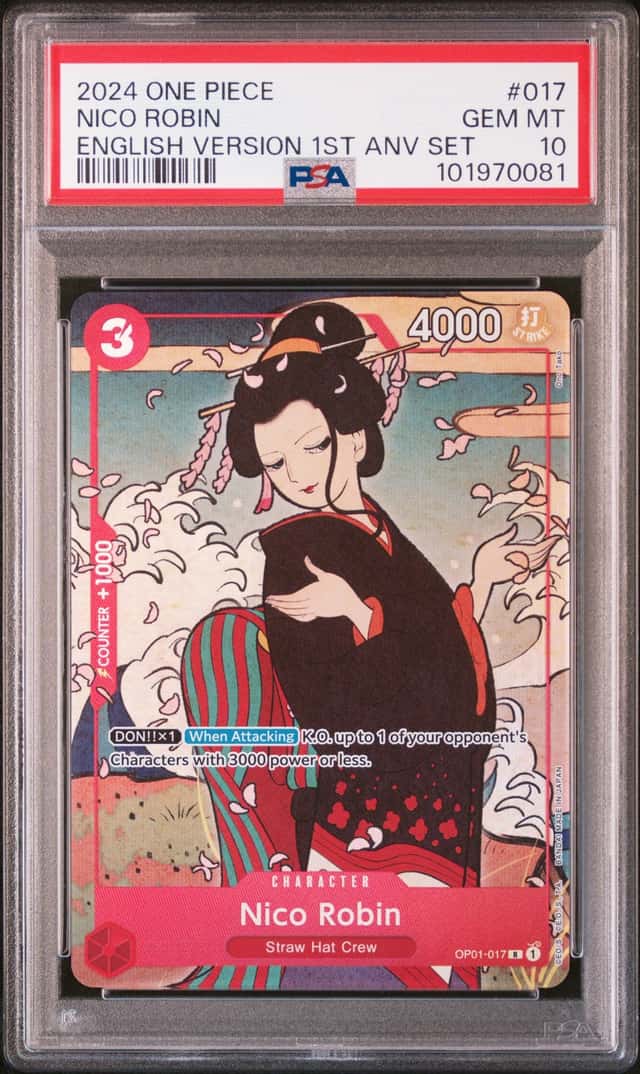2024 One Piece NICO ROBIN #OP01-017 1st Anniv. Set English Ver. Promo PSA 10