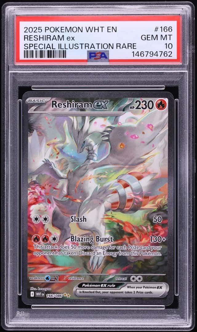 2025 Pokemon Scarlet & Violet White Flare SIR Reshiram ex #166 PSA 10 GEM MINT