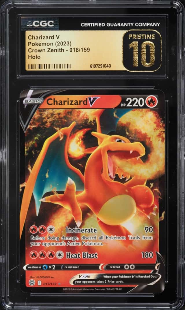 2023 Pokemon Sword & Shield Crown Zenith Holo Charizard V #18 CGC 10 PRISTINE