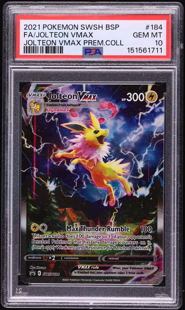 2021 Pokemon Sword & Shield Promo Premium Full Art Jolteon VMAX #184 PSA 10 GEM MINT