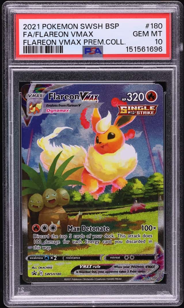 2021 Pokemon Sword & Shield Promo Premium Collection Full Art Flareon VMAX #180 PSA 10 GEM MINT