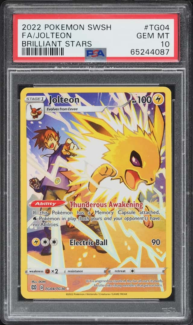 2022 Pokemon Sword & Shield Brilliant Stars Trainer Gallery CHR Jolteon #TG04 PSA 10 GEM MINT