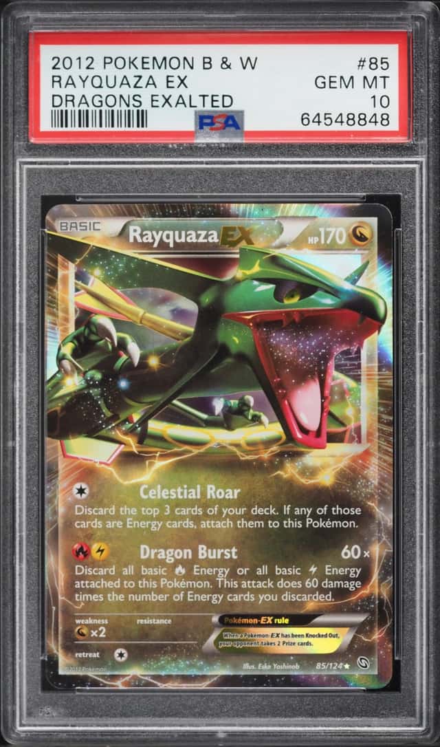 2012 Pokemon Black & White Dragons Exalted Holo Rayquaza EX #85 PSA 10 GEM MINT
