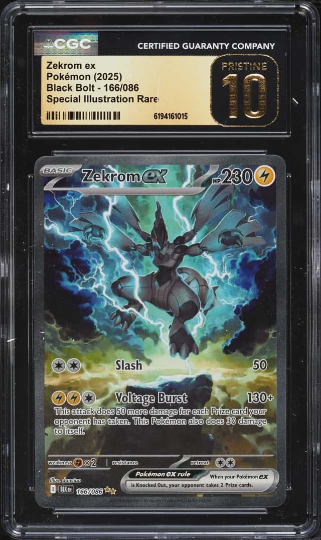 2025 Pokemon Scarlet & Violet Black Bolt SIR Zekrom Ex #166 CGC 10 PRISTINE