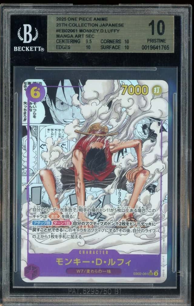 2025 One Piece Anime 25th Collection EN EB02061 Monkey D. Luffy BGS 10 PRISTINE