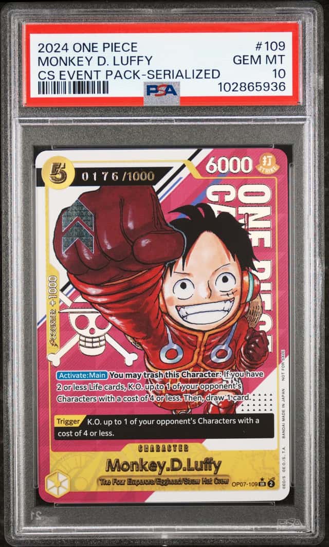 2024 One Piece EN Championship Event Serialized Monkey D Luffy /1000 PSA 10