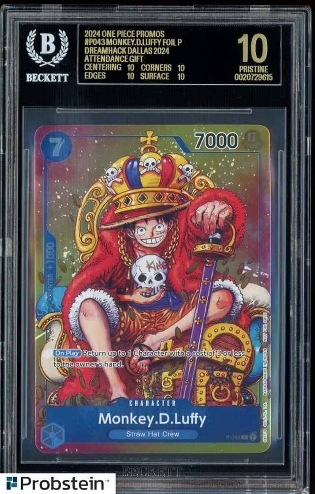 2024 One Piece #P043 Monkey D Luffy Convention Exclusive Foil BGS 10 BLACK LABEL