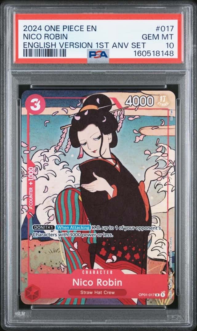One Piece Nico Robin English Version 1st Anniversary Set 017 PSA 10 Gem Mint