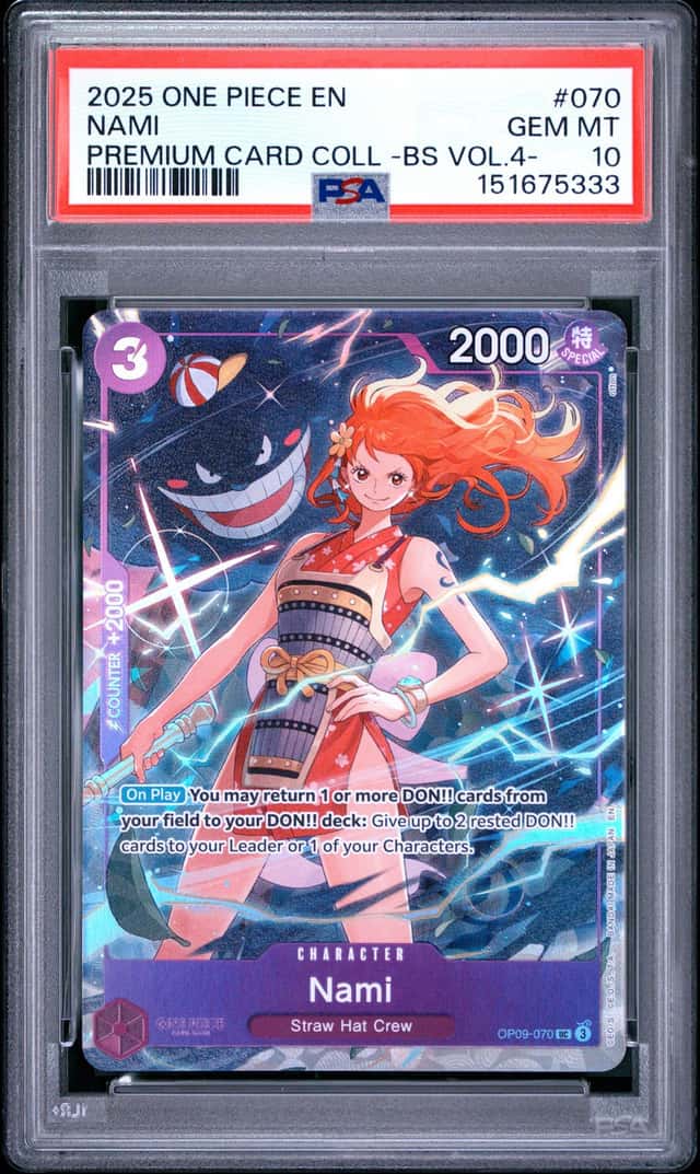 #5 2025 One Piece En Premium Card Coll BS Vol 4 #070 Nami PSA 10 GEM MINT
