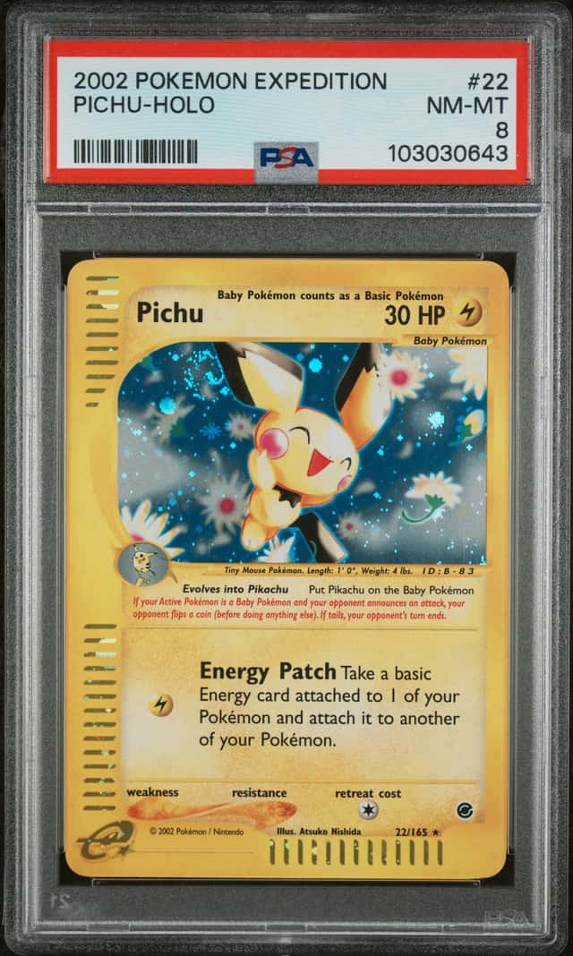 PICHU PSA 8 2002 POKEMON EXPEDITION #22/165 HOLO 0643