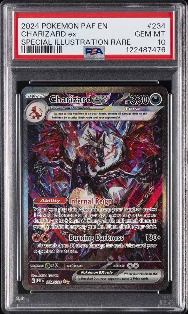 2024 POKEMON PALDEAN FATES SPECIAL ILLUSTRATION RARE #234 CHARIZARD EX PSA 10