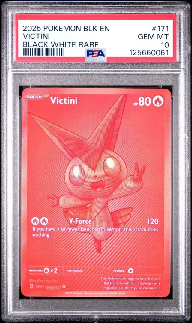 POKEMON VICTINI BLACK WHITE RARE 2025 BLK EN-BLACK BOLT #171 PSA 10