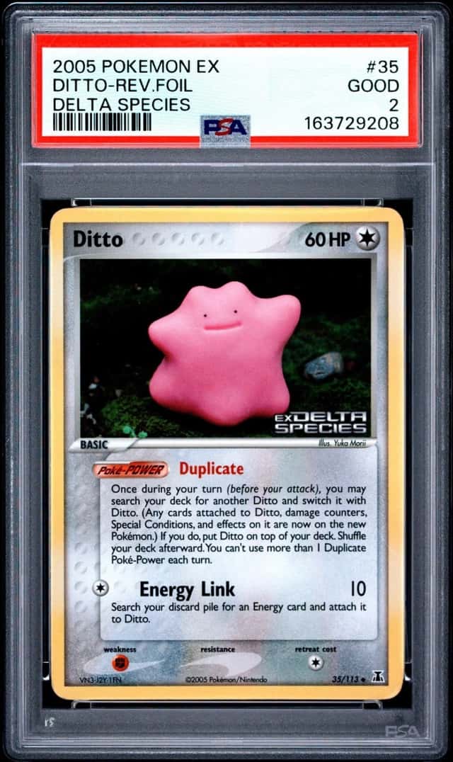 2005 POKEMON EX DELTA SPECIES #35 DITTO-REVERSE FOIL PSA 2
