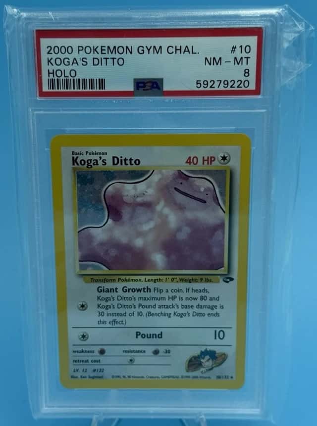 Pokemon Koga's Ditto 10/132 Gym Challenge Holo Rare EN PSA 8 2000