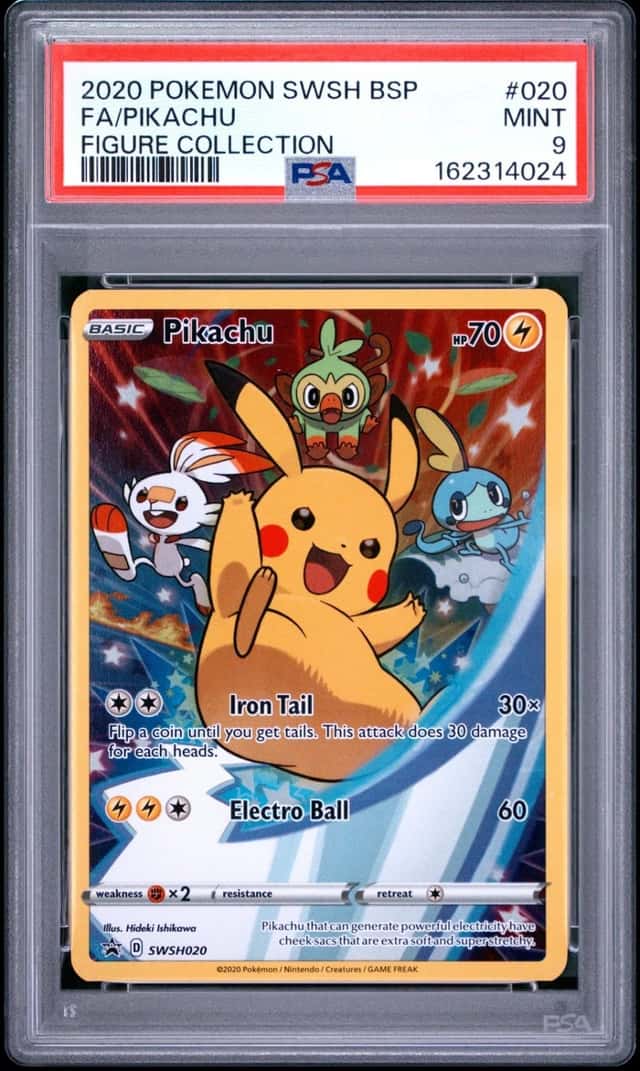 2020 POKEMON SWSH BLACK STAR PROMO FIGURE COLLECTION #020 FULL ART/PIKACHU PSA 9