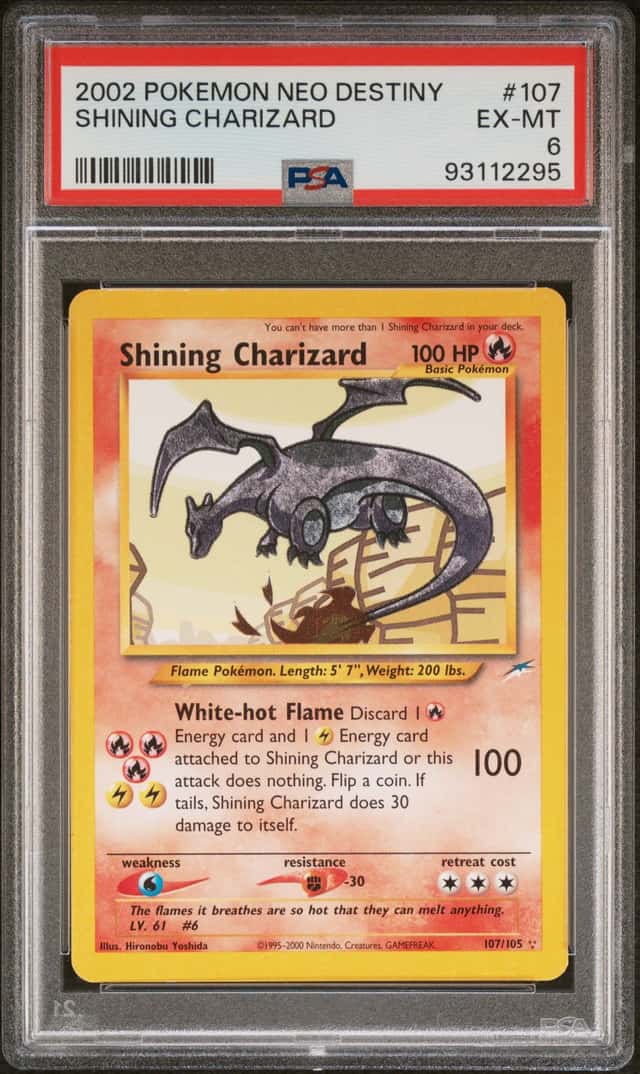2002 Pokemon Neo Destiny Shining Charizard Holo #107/105 PSA 6