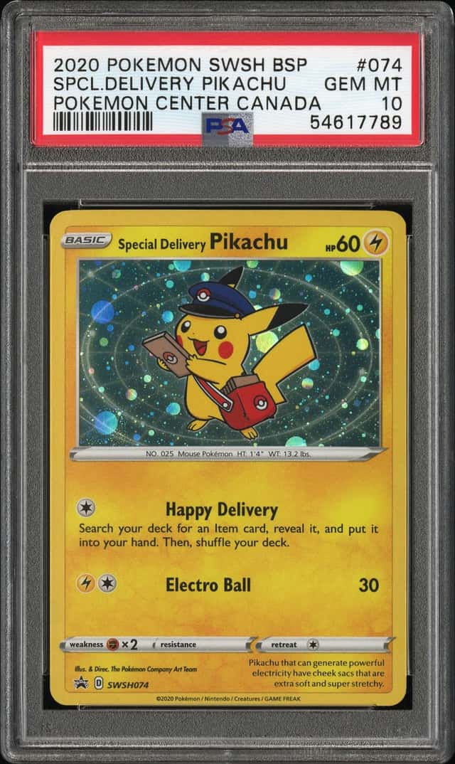 2020 Pokemon SWSH Black Star Promos Special Delivery Pikachu #SWSH074 PSA 10