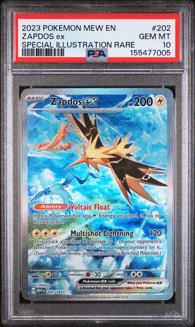 2023 Pokemon SV 151 Zapdos ex Special Illustration Rare #202/165 PSA 10 GEM MINT
