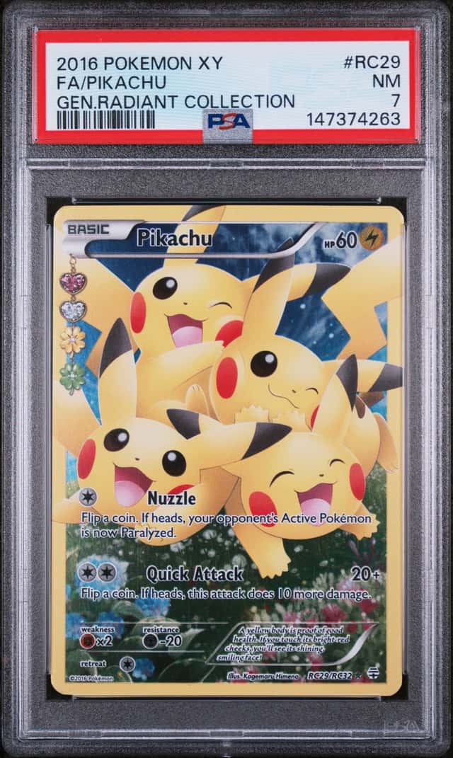 Pokemon 2016 Pikachu RC29/RC32 Full Art Generations Radiant Collection PSA 7