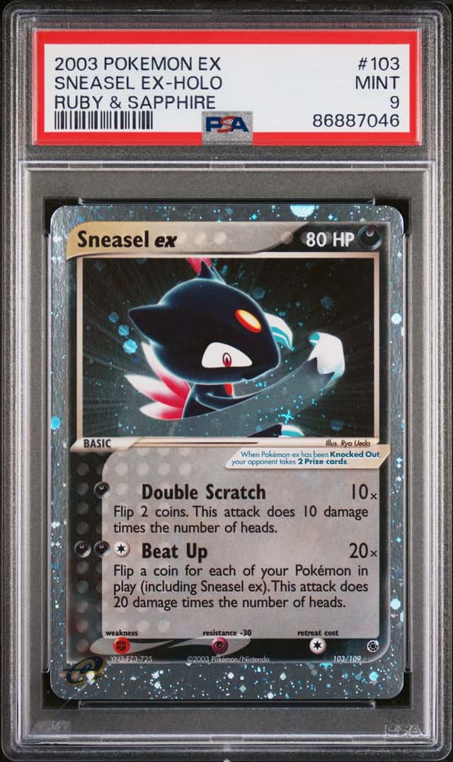 SNEASEL EX PSA 9 2003 POKEMON RUBY & SAPPHIRE #103/109 HOLO 7046