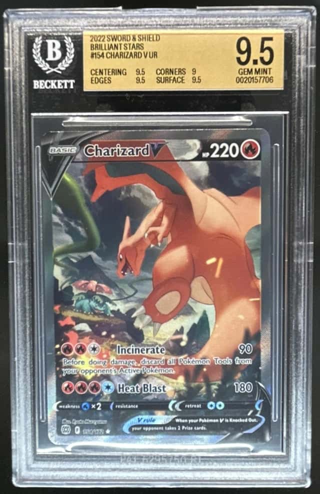 2022 Pokemon SWSH Brilliant Stars Charizard V #154/172 BGS 9.5 GEM MINT