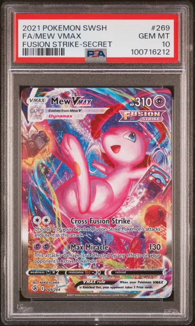 Pokemon Mew Vmax Fusion Strike 269/264 Secret Rare Full Alt Art PSA 10 Gem Mint