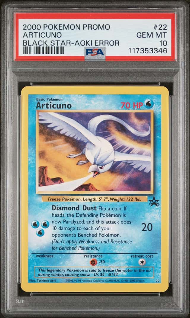 Moltres 2000 Pokemon Promo Aoki Error Graded PSA GEM MINT 10 💎